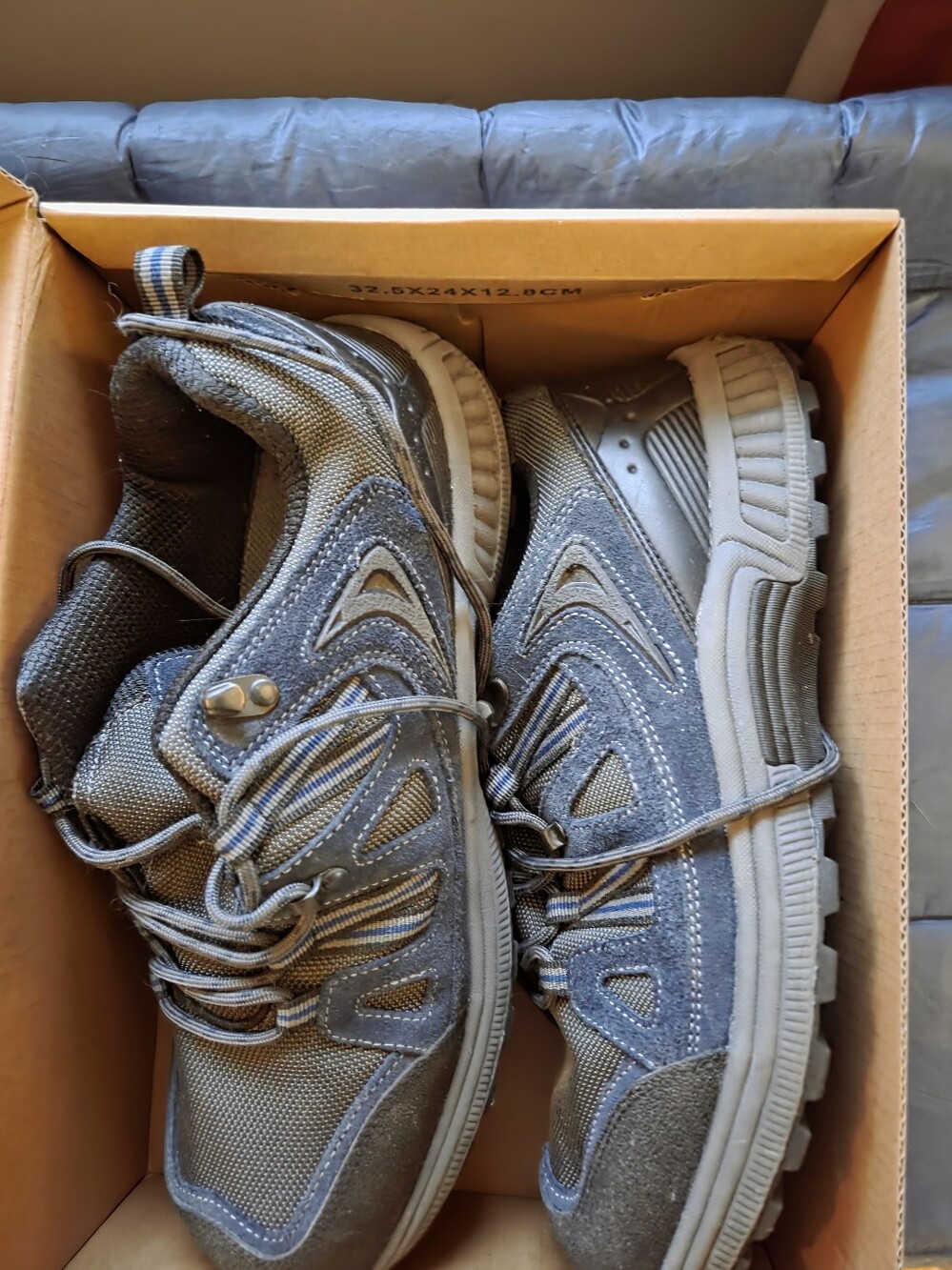 OrthoFeet Sorrento Shoes With Box-- Gray/blue-- Men Size 10.5 Wide. Discontinued